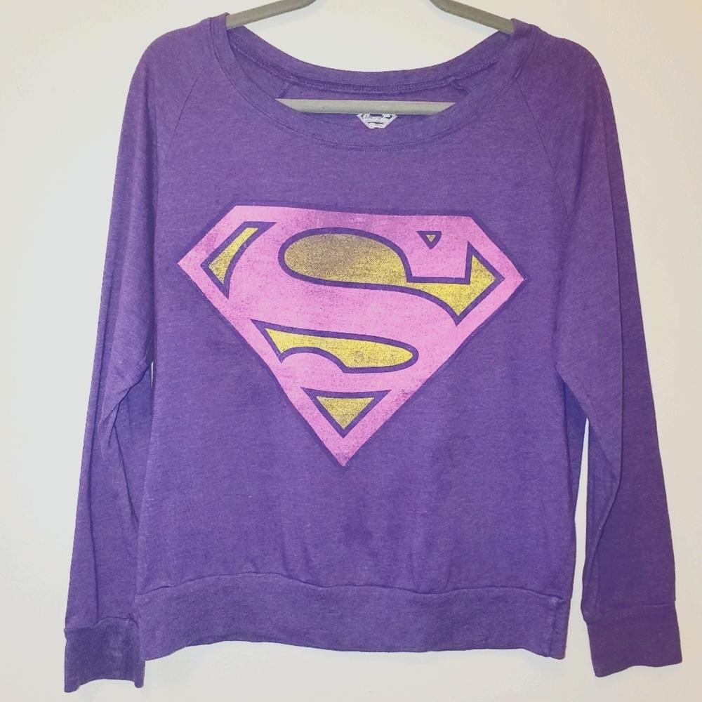 Superman Long Sleeve Light Weight Sweatshirt Purple 122